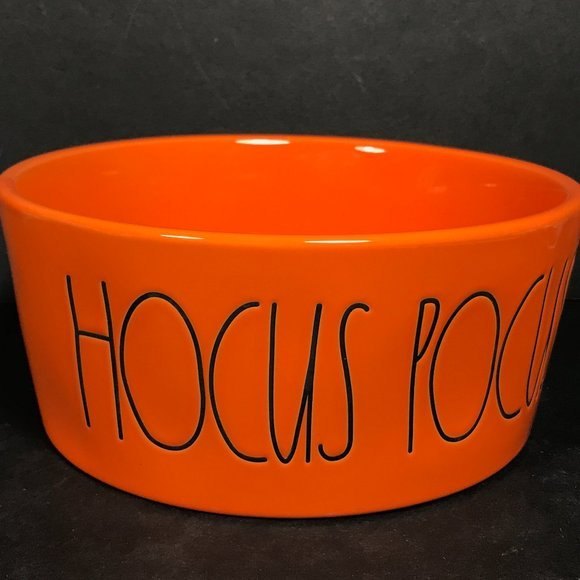 Rae Dunn Hocus Pocus bowl Large Halloween orange ceramic bowl 8" popcorn, treats - Picture 1 of 7